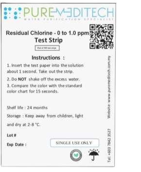 Residual Chlorine Test Strip (Chlora)
